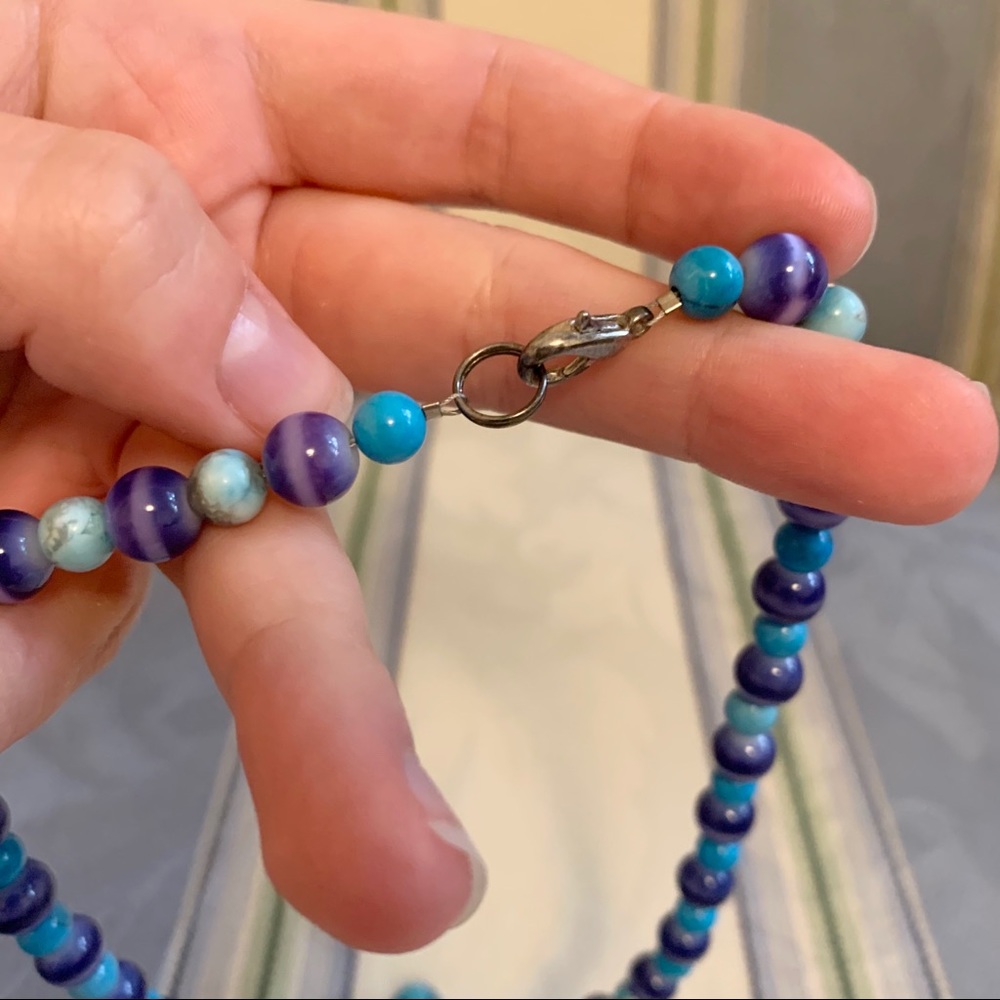 Handmade Blue Necklace - Picture 3 of 4
